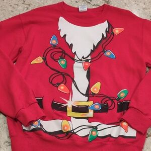 Santa Christmas Lights Sweatshirt Small